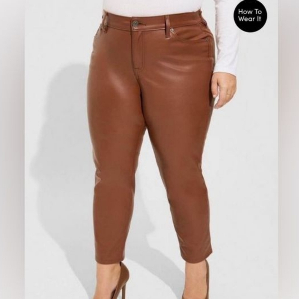 Torrid perfect skinny faux leather high rise pants size 14 s